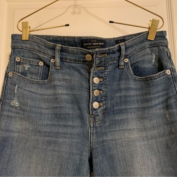 Lucky Brand Bridgette exposed button fly distressed jeans - Picture 8 of 9